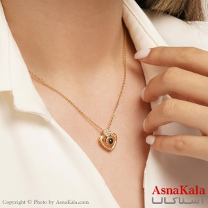گردنبند دوستت دارم به صد زبان دنیا کد GNB16135W - آسناکالا