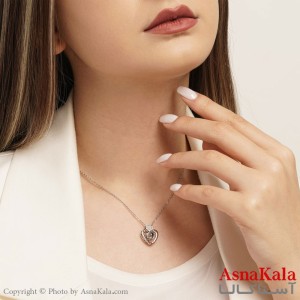 گردنبند دوستت دارم به صد زبان دنیا کد GNB16136W - آسناکالا