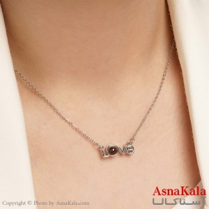 گردنبند تلسکوپی دوستت دارم به صد زبان دنیا کد GNB16140W - آسناکالا