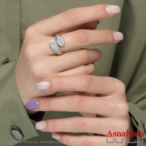 انگشتر زنانه نگین دار نقره ای برند ژوپینگ کد ANG1905W - اسنا کالا