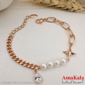 دستبند مدل ستاره و مروارید برند ژوپینگ Xuping Bracelet Pearl & Star کد DSB1893W