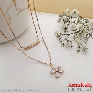گردنبند ژوپینگ مدل دولاین گل Xuping Necklace Flower کد GNB16175W
