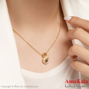 گردنبند تلسکوپی دوستت دارم به صد زبان دنیا طرح قو کد GNB16178W