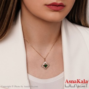 گردنبند ژوپینگ نگین سبز Xuping Necklace کد GNB16201W