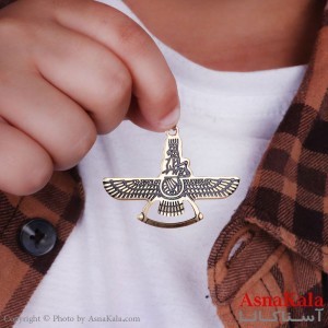 آویز گردنبند مردانه طرح فروهر  کد GNB16208W