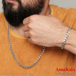 ست گردنبند و دستبند کارتیر مردانه کد NIM1465W