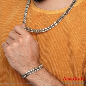 ست گردنبند و دستبند کارتیر مردانه کد NIM1466W