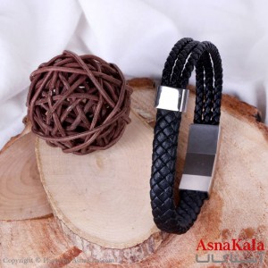 دستبند چرم مردانه Men Bracelet کد DSB18125W