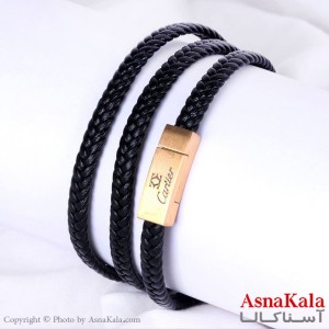 دستبند کارتیر چرمی مردانه Cartier Bracelet کد DSB18129W