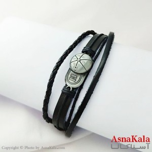دستبند چرمی مردانه طرح کلاه Bracelet کد DSB18136W
