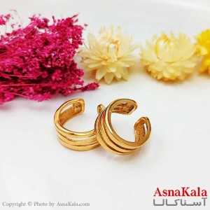 انگشتر فری سایز طلاروس زنانه مدل 3 لاین Talaroos Ring کد ANG1981W
