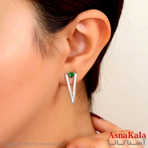 گوشواره ژوپینگ مدل مثلث با نگین سبز Xuping Earrings کد GSH15211W