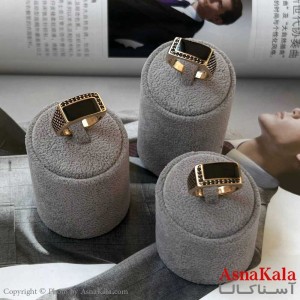 انگشتر طلاروس مردانه نگین مشکی Talaroos Ring کد ANG1971W