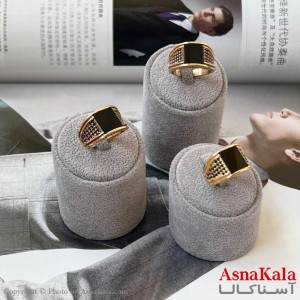 انگشتر طلاروس مردانه مدل نگین مشکی Talarus Ring Men کد ANG1987W