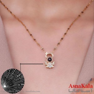 گردنبند تلسکوپی دوستت دارم به صد زبان دنیا طرح بال کد GNB16219W