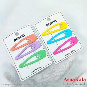 گیره مو رنگی تق تقی جنس خارجی مجموعه 3 عددی کد HAIR1310W