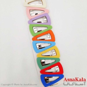 گیره مو رنگی تق تقی جنس خارجی مجموعه 10 عددی کد HAIR1311W