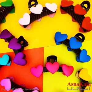 کلیپس مو زنانه مدل قلب سایز 13 در 4 سانت جنس خارجی کد HAIR1314W