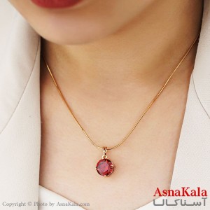 گردنبند ژوپینگ مدل تک نگین قرمز Xuping Necklace Red Gem کد GNB16222W