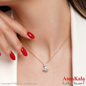 گردنبند ژوپینگ مدل تک نگین قلب کد GNB16224W