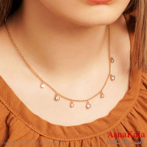 گردنبند ژوپینگ مدل هفت نگین قلب کد GNB16226W