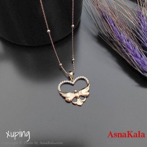 گردنبند ژوپینگ مدل پرنده قلبی کد GNB16229W