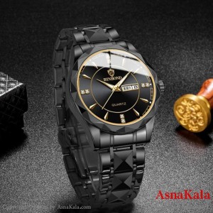 ساعت مچی عقربه ای مردانه بین باند قاب الماسی،دارای روزشمار،ضدآب کد WTCH1163W