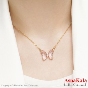گردنبند استیل زنانه مدل پروانه کد GNB16233W