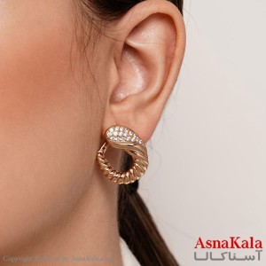 گوشواره ژوپینگ مدل مار طلایی  کد GSH15254W