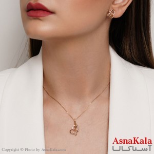 سرویس ژوپینگ زنانه مدل قلب و گل نگین دار کد NIM14109W