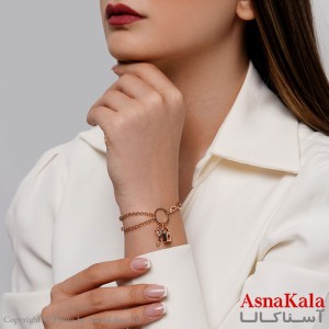 دستبند ژوپینگ زنانه مدل قفل و کلید کد DSB18224W