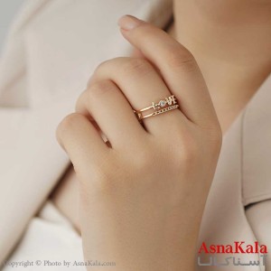انگشتر ژوپینگ مدل دولاین عشق  LOVE کد ANG19109W