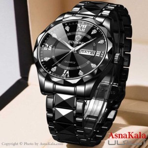 ساعت مچی عقربه ای مردانه بین باند قاب الماسی، ضدآب ، دارای روزشمار کد WTCH1174W