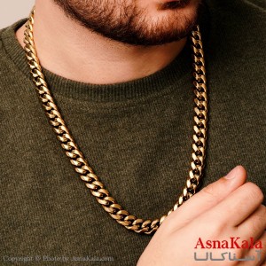 زنجیر استیل316 کارتیر مردانه طلایی 12 میل،60سانت کد GNB16243W