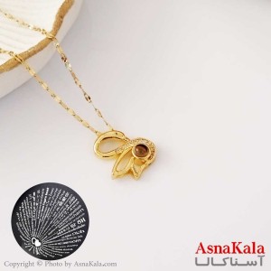 گردنبند تلسکوپی دوستت دارم به صد زبان دنیا طرح قوی طلایی کد GNB16310W