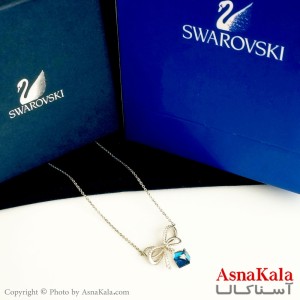 گردنبند سواروسکی اورجینال مدل پاپیون نگین دار به همراه کارت گارانتی و جعبه سواروفسکی کد GNB16330W