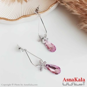 گوشواره جواهر ظریف زنانه استیل مدل اشک سوسنی  کد GSH15360W