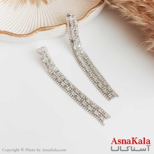 گوشواره جواهر جدید زنانه استیل مدل آویز نگین دار کد GSH15362W