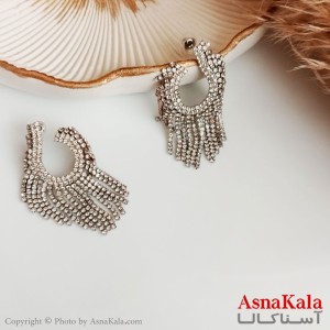 گوشواره جواهر میخ نقره زنانه استیل 316 مدل سیگما کد GSH15379W