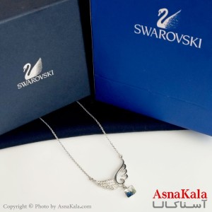 گردنبند سواروسکی اورجینال مدل تک نگین بال کبوتر به همراه کارت گارانتی و جعبه سوارفسکی کد GNB16340W