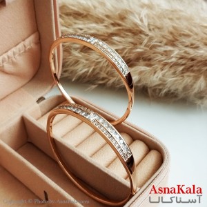 دستبند ژوپینگ طلا مدل نگین دار کد DSB18263W