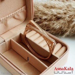 دستبند ژوپینگ اورجینال طلایی زنانه مدل نگین دار آمور کد DSB18276W