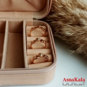 انگشتر ژوپینگ اصلی با آبکاری طلا زنانه مدل قلب نگین دار کد ANG19193W
