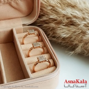 انگشتر ژوپینگ اصلی با آبکاری طلا زنانه مدل ساعتی نگین دار کد ANG19194W