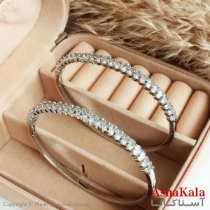 دستبند جواهر زنانه مدل نگین دار سفید  کد DSB18279W