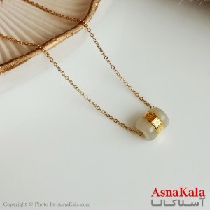 گردنبند دخترانه استوانه استیل طلایی کد GNB16372W