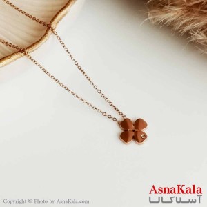 گردنبند شبدر دخترانه استیل طلایی کد GNB16392W