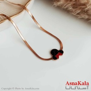 گردنبند دخترانه هرینگبون استیل طلایی  مدل میکی موس کد GNB16395W