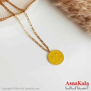 گردنبند دخترانه کارتیر لبخند استیل طلایی کد GNB16404W