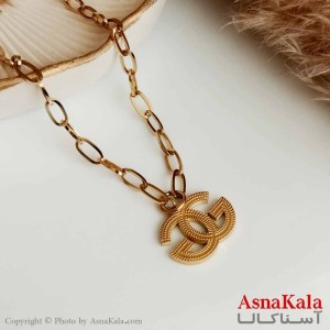 گردنبند  دخترانه استیل طلایی  مدل گوچی کد GNB16414W